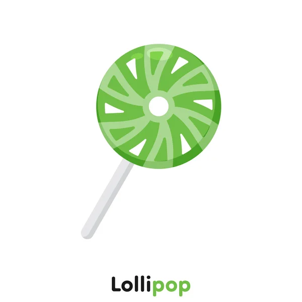 Cute Green Lollipop Vector Illustration — Stockvektor