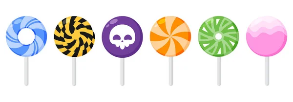 Set Cute Colourful Lollipop Vector Illustration — Διανυσματικό Αρχείο