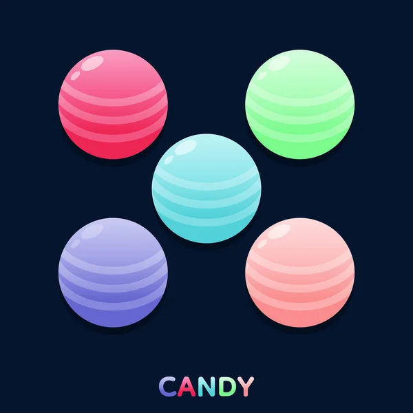 Set Cute Colourful Candy Vector Illustration — Stockvektor