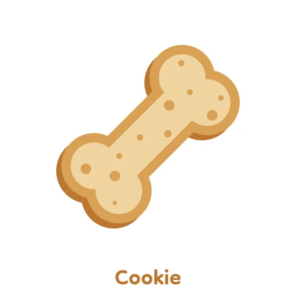 Cartoon Cookie Botvorm Vector Illustratie — Stockvector