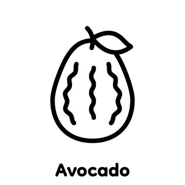 Avokado doğrusal simgesi, Vektör, Görüntü.