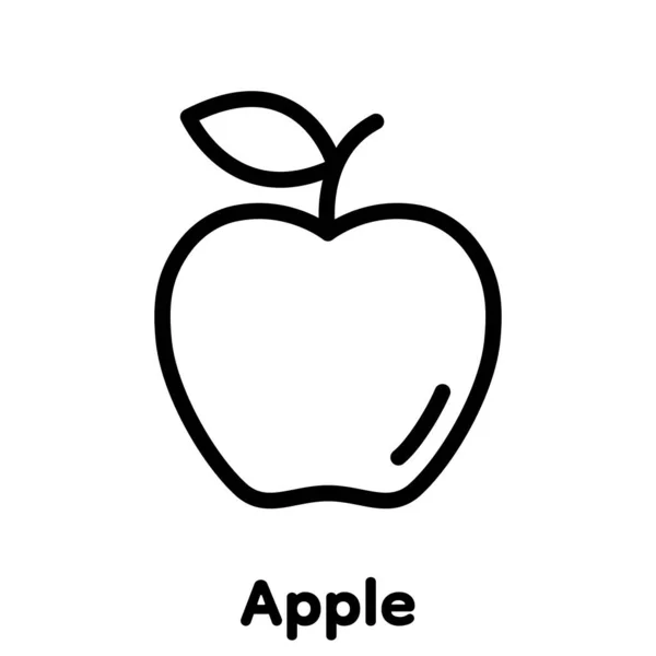 Apple Linear Icon Vector Illustration — Stock Vector