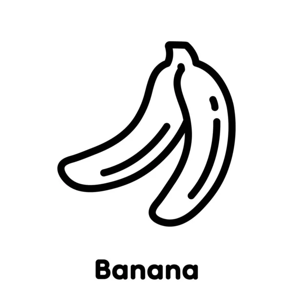 Banán Lineáris Ikon Vektor Illusztráció — Stock Vector