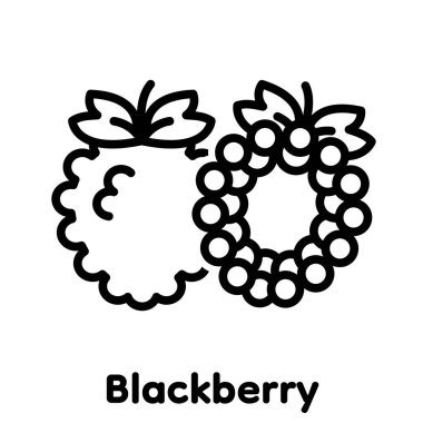 Blackberry doğrusal simgesi, Vektör, Görüntü.