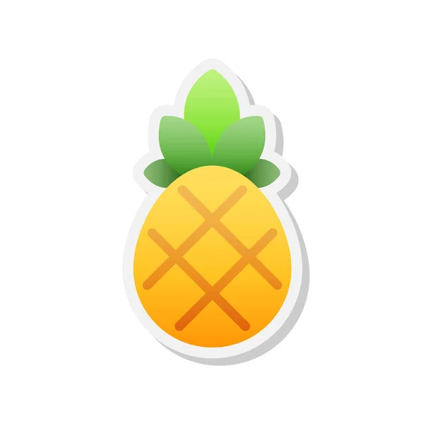 Ananas Klistermärke Ikon Vektor Illustration — Stock vektor