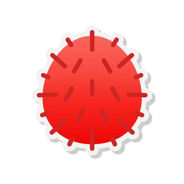 Icono Pegatina Rambutan Vector Ilustración — Vector de stock