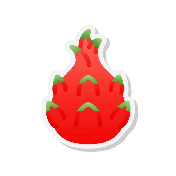 Dragon Frukt Klistermärke Ikon Vektor Illustration — Stock vektor