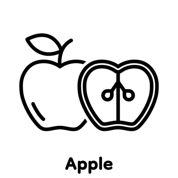 Lineares Apple Symbol Vektor Illustration — Stockvektor