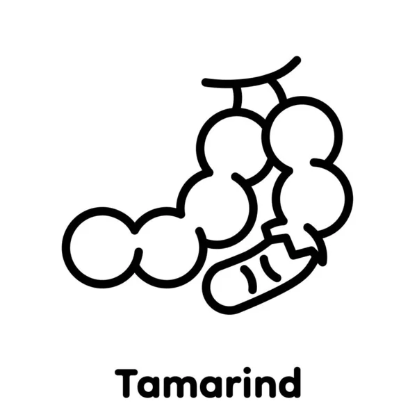 Tamarind Lineares Symbol Vektor Illustration — Stockvektor