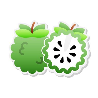 Kremalı elma etiketi simgesi, Vektör, İllüstrasyon.