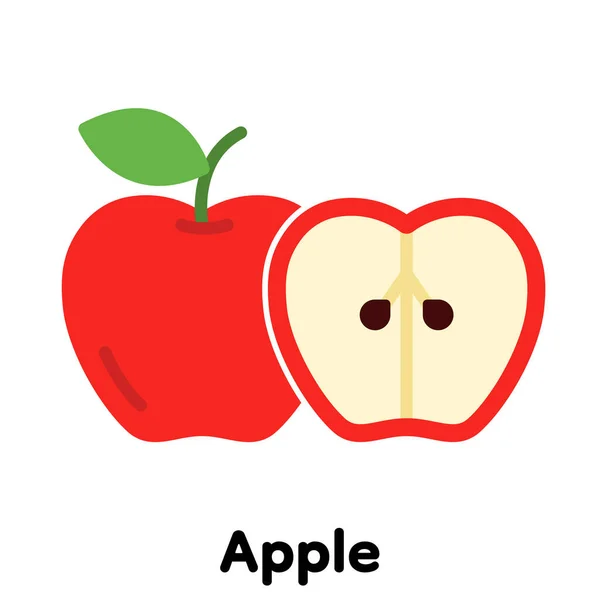 Icono Apple Vector Ilustración — Vector de stock