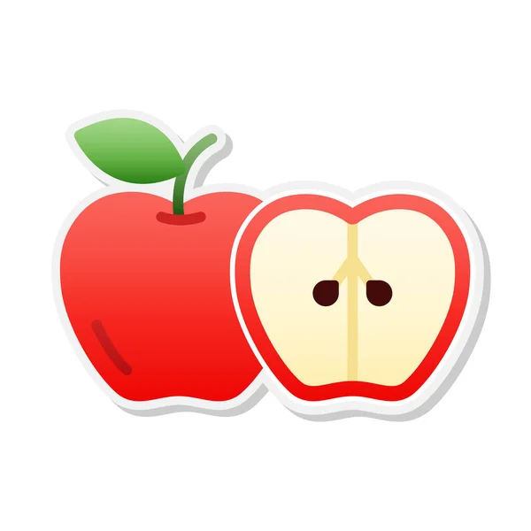 Apple Sticker Symbol Vektor Illustration — Stockvektor
