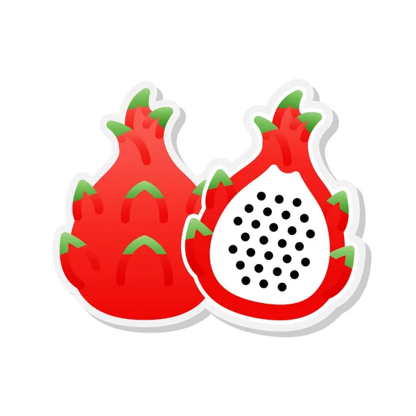 Drachenfrucht Sticker Symbol Vektor Illustration — Stockvektor