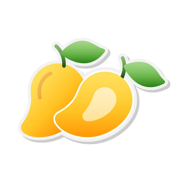 Mango Klistermärke Ikon Vektor Illustration — Stock vektor
