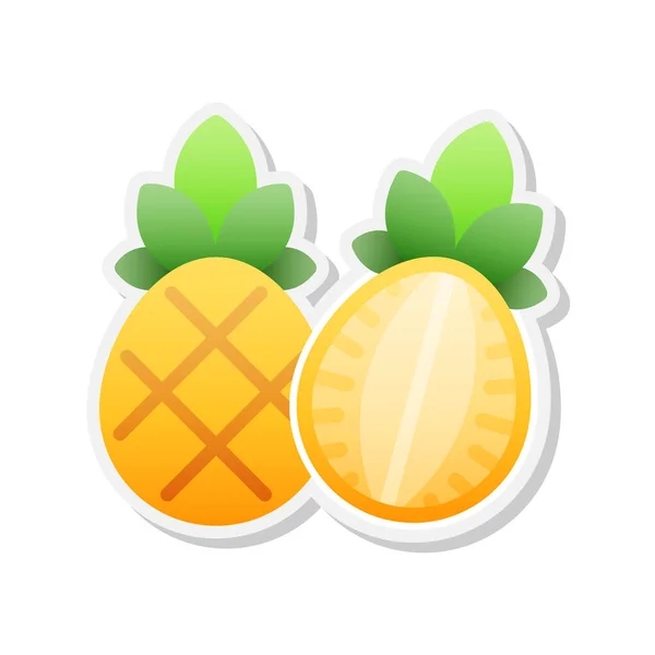 Ananas Klistermärke Ikon Vektor Illustration — Stock vektor