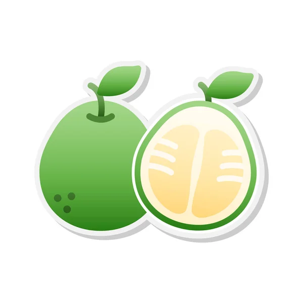 Pomelo Frukt Klistermärke Ikon Vektor Illustration — Stock vektor