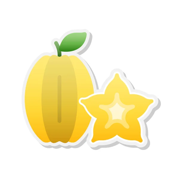 Star Frukt Klistermärke Ikon Vektor Illustration — Stock vektor