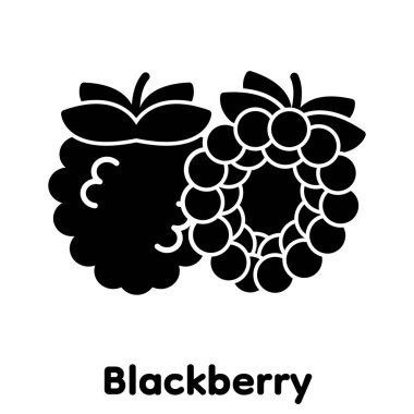 Blackberry kabartma simgesi, Vektör, İllüstrasyon.