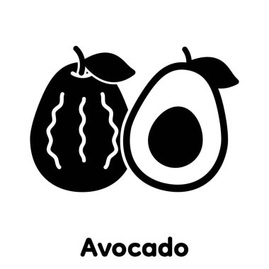 Avokado kabartma simgesi, Vektör, Görüntü.