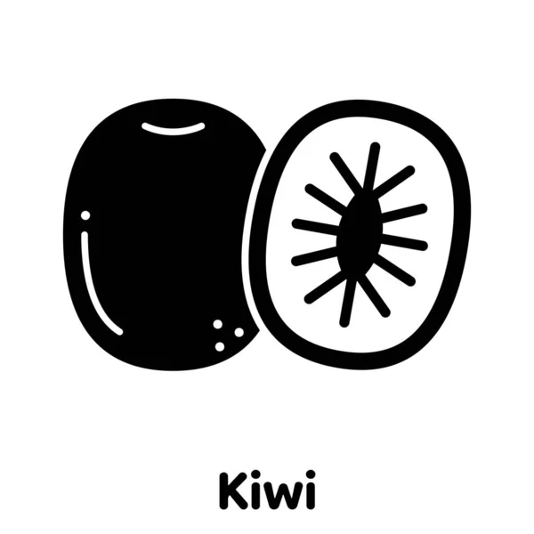 Kiwifrucht Glyphen Symbol Vektor Illustration — Stockvektor