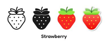 Çilek için vektör simgesi.