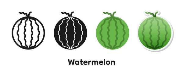 Vector Icoon Set Van Watermeloen — Stockvector