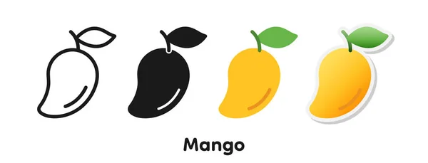 Conjunto Iconos Vectoriales Mango — Archivo Imágenes Vectoriales