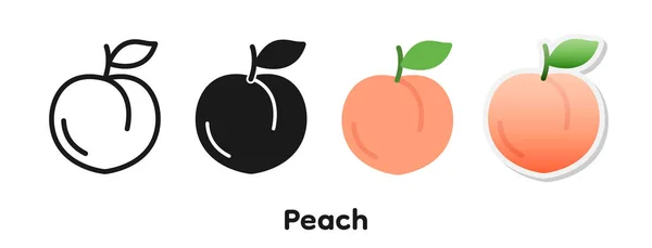 Vektor Ikone Von Peach — Stockvektor