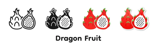 Ensemble Icônes Vectorielles Fruits Dragon — Image vectorielle