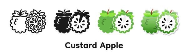 Vektor Icon Set Von Pudding Apfel — Stockvektor