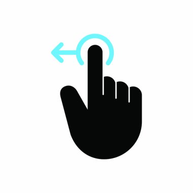 Parmak hareketi sola kaydır, Vektör, İllüstrasyon.