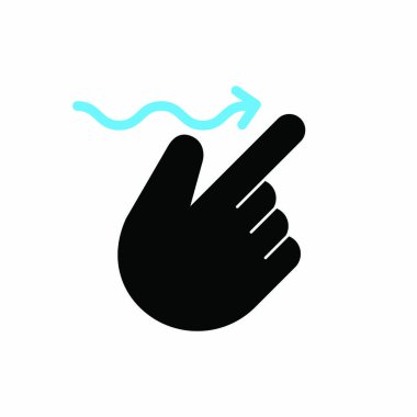 Parmak hareketi sağa kaydır, Vektör, İllüstrasyon.