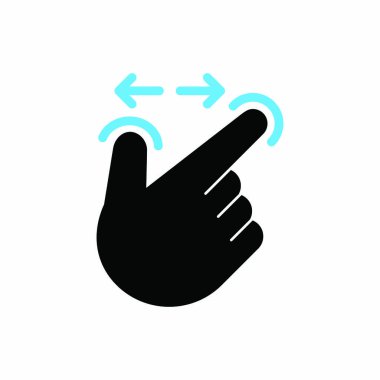 Ekran arayüzünü yakınlaştırmak için iki parmak sıkma hareketi, Vektör, Resim.