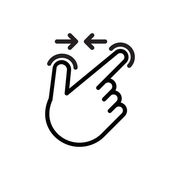 画面インターフェイス上の2本の指ピンチジェスチャー — ストックベクタ