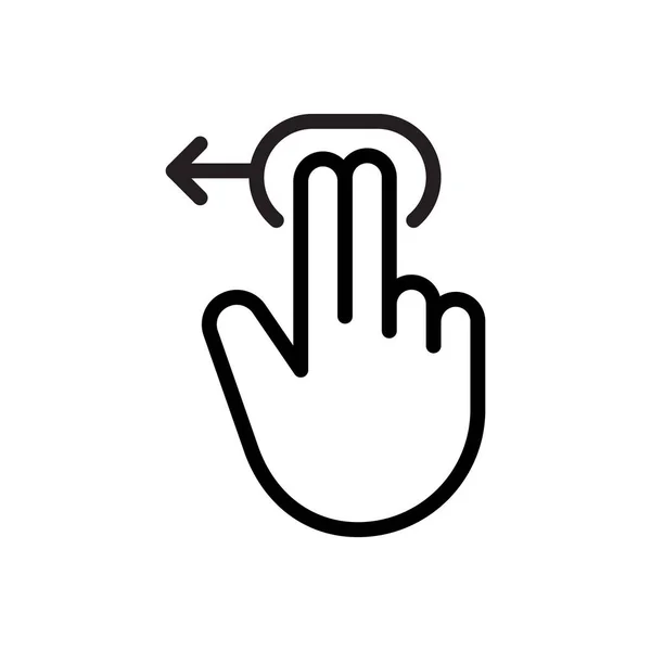 Жест Двумя Пальцами Влево — стоковый вектор