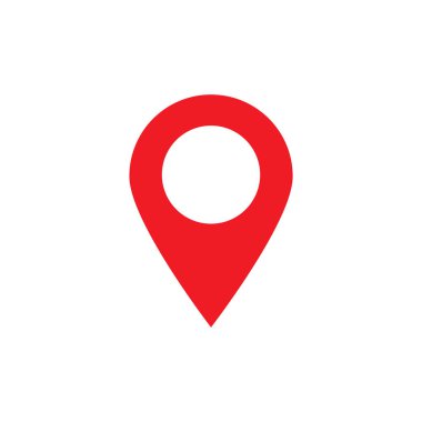 Kırmızı konum nokta simgesi, Vektör.