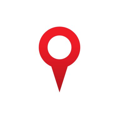 Kırmızı konum nokta simgesi, Vektör.