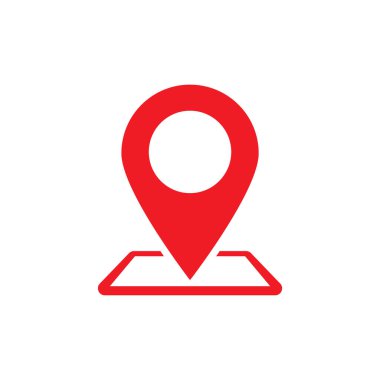 Kırmızı konum nokta simgesi, Vektör.