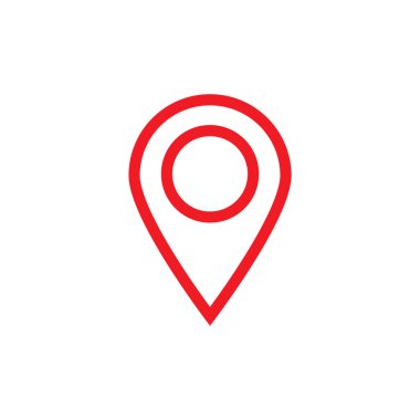 Kırmızı konum nokta simgesi, Vektör.