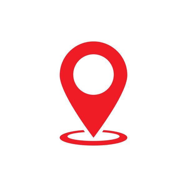 Red location point pin icon, Vector.