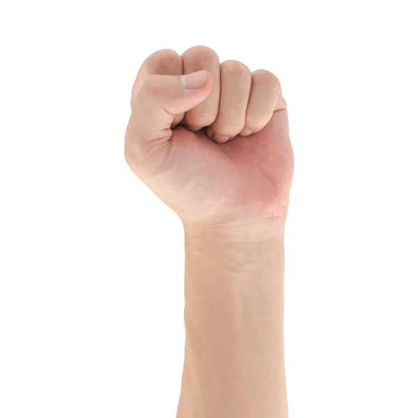 Fist Gesture Isolated White Background Clipping Path Included — Stock Photo, Image