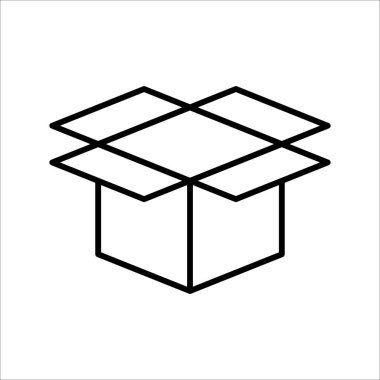 Karton kutu ince çizgi simgesi, Vektör ve Görüntü.