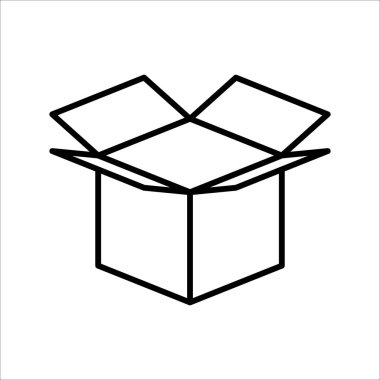 Karton kutu ince çizgi simgesi, Vektör ve Görüntü.