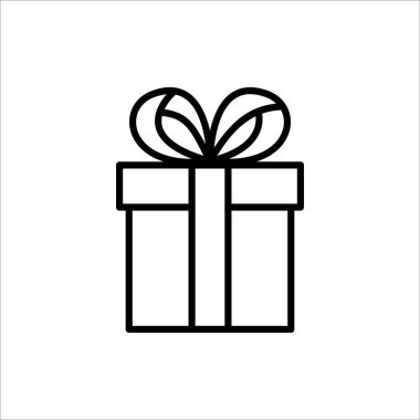 Hediye kutusu ince çizgi simgesi, Vektör ve Görüntü.