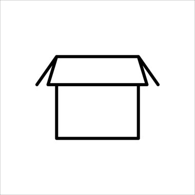 Karton kutu ince çizgi simgesi, Vektör ve Görüntü.