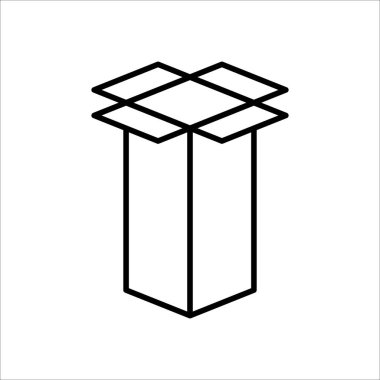 uzun şekil karton kutu ince çizgi simgesi, Vektör ve Görüntü.