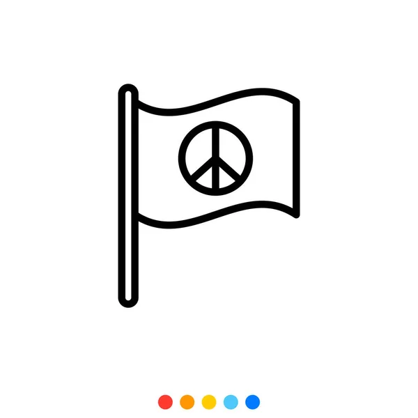 Bandera Paz Vector Icono Ilustración — Vector de stock