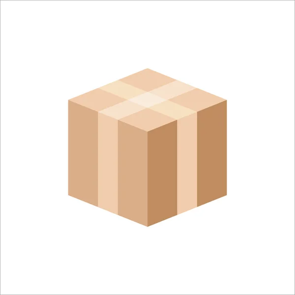 Icono Caja Cartón Vector Ilustración — Vector de stock