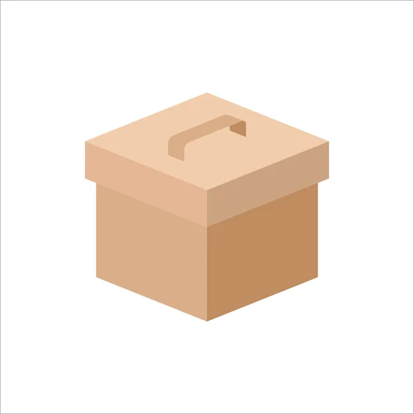 Krabička Ikonou Obalu Vektorem Ilustrací — Stockový vektor