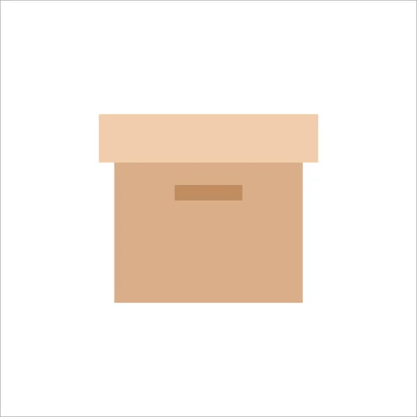 Boîte Carton Avec Icône Couverture Vecteur Illustration — Image vectorielle